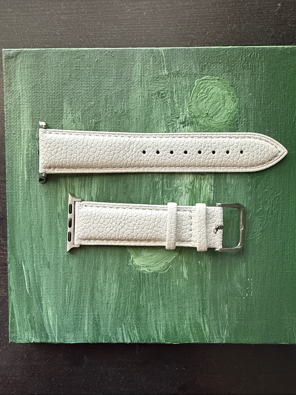 White Textured Leather Apple Watch Band 38mm-41mm
